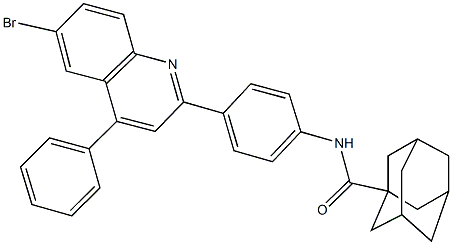 N-[4-(6-bromo-4-phenyl-2-quinolinyl)phenyl]-1-adamantanecarboxamide Struktur