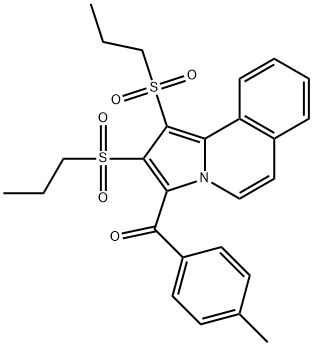 [1,2-bis(propylsulfonyl)pyrrolo[2,1-a]isoquinolin-3-yl](4-methylphenyl)methanone Struktur