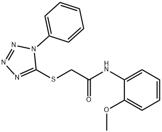 N-(2-methoxyphenyl)-2-[(1-phenyl-1H-tetraazol-5-yl)sulfanyl]acetamide Struktur