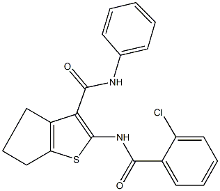 2-[(2-chlorobenzoyl)amino]-N-phenyl-5,6-dihydro-4H-cyclopenta[b]thiophene-3-carboxamide Struktur