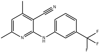 4,6-dimethyl-2-[3-(trifluoromethyl)anilino]nicotinonitrile Struktur