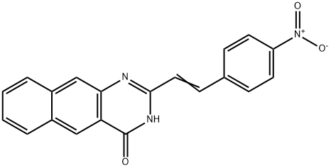 2-(2-{4-nitrophenyl}vinyl)benzo[g]quinazolin-4(3H)-one Struktur