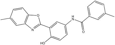 N-[4-hydroxy-3-(5-methyl-1,3-benzoxazol-2-yl)phenyl]-3-methylbenzamide Struktur