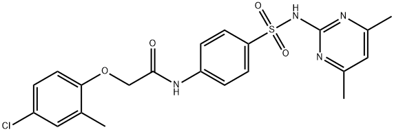 2-(4-chloro-2-methylphenoxy)-N-(4-{[(4,6-dimethyl-2-pyrimidinyl)amino]sulfonyl}phenyl)acetamide Struktur