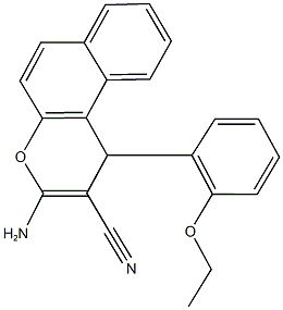 3-amino-1-(2-ethoxyphenyl)-1H-benzo[f]chromene-2-carbonitrile Struktur