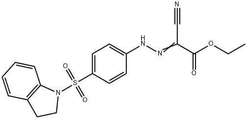 ethyl cyano{[4-(2,3-dihydro-1H-indol-1-ylsulfonyl)phenyl]hydrazono}acetate Struktur