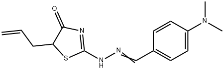 4-(dimethylamino)benzaldehyde (5-allyl-4-oxo-1,3-thiazolidin-2-ylidene)hydrazone Struktur