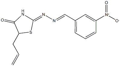 3-nitrobenzaldehyde (5-allyl-4-oxo-1,3-thiazolidin-2-ylidene)hydrazone Struktur