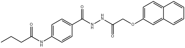 N-[4-({2-[(2-naphthyloxy)acetyl]hydrazino}carbonyl)phenyl]butanamide Struktur