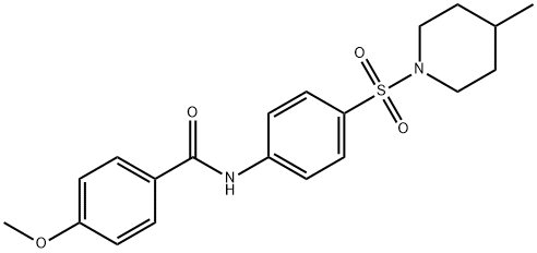 4-methoxy-N-{4-[(4-methylpiperidin-1-yl)sulfonyl]phenyl}benzamide Struktur