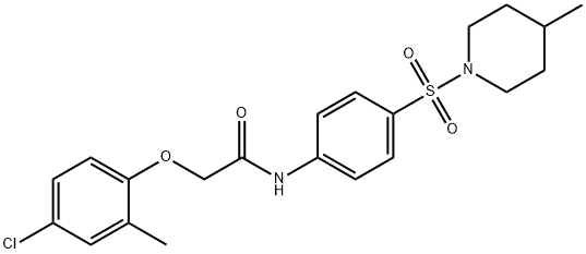 2-(4-chloro-2-methylphenoxy)-N-{4-[(4-methyl-1-piperidinyl)sulfonyl]phenyl}acetamide Struktur