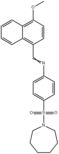 4-(1-azepanylsulfonyl)-N-[(4-methoxy-1-naphthyl)methylene]aniline Struktur