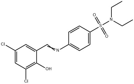 4-[(3,5-dichloro-2-hydroxybenzylidene)amino]-N,N-diethylbenzenesulfonamide Struktur