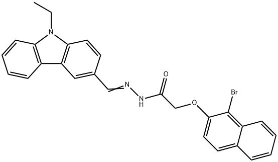 2-[(1-bromo-2-naphthyl)oxy]-N'-[(9-ethyl-9H-carbazol-3-yl)methylene]acetohydrazide Struktur