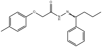 2-(4-methylphenoxy)-N'-(1-phenylbutylidene)acetohydrazide Struktur