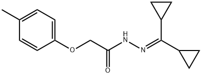 N'-(dicyclopropylmethylene)-2-(4-methylphenoxy)acetohydrazide Struktur