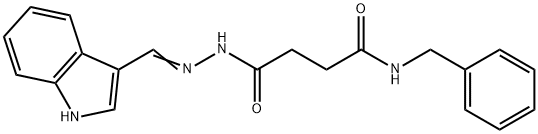 N-benzyl-4-[2-(1H-indol-3-ylmethylene)hydrazino]-4-oxobutanamide Struktur