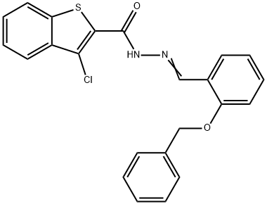 N'-[2-(benzyloxy)benzylidene]-3-chloro-1-benzothiophene-2-carbohydrazide Struktur