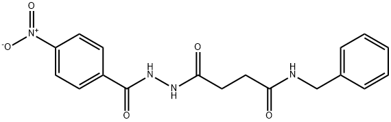 N-benzyl-4-(2-{4-nitrobenzoyl}hydrazino)-4-oxobutanamide Struktur