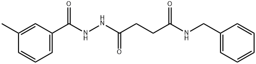 N-benzyl-4-[2-(3-methylbenzoyl)hydrazino]-4-oxobutanamide Struktur