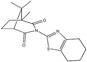 1,8,8-trimethyl-3-(4,5,6,7-tetrahydro-1,3-benzothiazol-2-yl)-3-azabicyclo[3.2.1]octane-2,4-dione Struktur