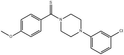 4-{[4-(3-chlorophenyl)-1-piperazinyl]carbothioyl}phenyl methyl ether Struktur