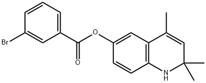 2,2,4-trimethyl-1,2-dihydro-6-quinolinyl 3-bromobenzoate Struktur