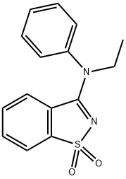 N-(1,1-dioxido-1,2-benzisothiazol-3-yl)-N-ethyl-N-phenylamine Struktur