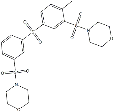 4-[(2-methyl-5-{[3-(morpholin-4-ylsulfonyl)phenyl]sulfonyl}phenyl)sulfonyl]morpholine Struktur