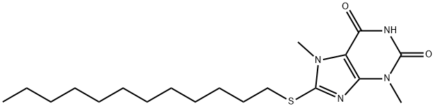 8-(dodecylsulfanyl)-3,7-dimethyl-3,7-dihydro-1H-purine-2,6-dione Struktur