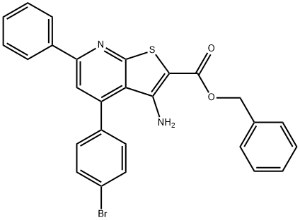 benzyl 3-amino-4-(4-bromophenyl)-6-phenylthieno[2,3-b]pyridine-2-carboxylate Struktur