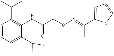 N-(2,6-diisopropylphenyl)-2-({[1-(2-thienyl)ethylidene]amino}oxy)acetamide Struktur