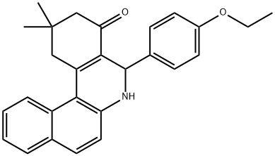 5-(4-ethoxyphenyl)-2,2-dimethyl-2,3,5,6-tetrahydrobenzo[a]phenanthridin-4(1H)-one Struktur