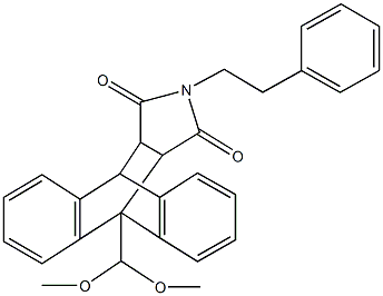 9-(dimethoxymethyl)-13-(2-phenylethyl)-9,10-dihydro-12,14-dioxo-9,10-[3,4]pyrrolidinoanthracene Struktur