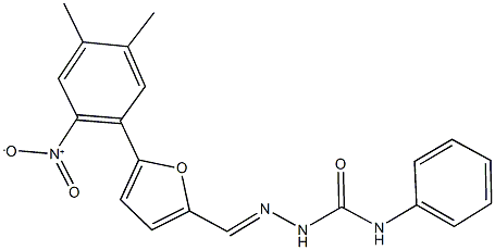 5-{2-nitro-4,5-dimethylphenyl}-2-furaldehyde N-phenylsemicarbazone Struktur