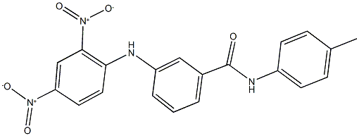 3-{2,4-bisnitroanilino}-N-(4-methylphenyl)benzamide Struktur