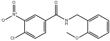 4-chloro-3-nitro-N-(2-methoxybenzyl)benzamide Struktur