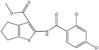 methyl 2-[(2,4-dichlorobenzoyl)amino]-5,6-dihydro-4H-cyclopenta[b]thiophene-3-carboxylate Struktur