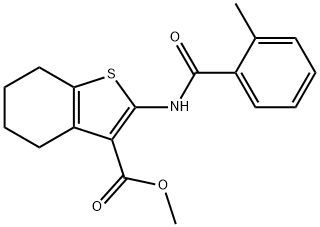 methyl 2-[(2-methylbenzoyl)amino]-4,5,6,7-tetrahydro-1-benzothiophene-3-carboxylate Struktur