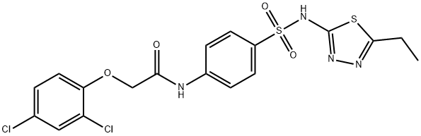 2-(2,4-dichlorophenoxy)-N-(4-{[(5-ethyl-1,3,4-thiadiazol-2-yl)amino]sulfonyl}phenyl)acetamide Struktur