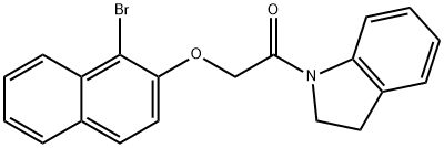 1-{[(1-bromo-2-naphthyl)oxy]acetyl}indoline Struktur