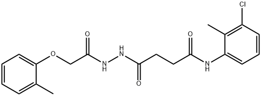 N-(3-chloro-2-methylphenyl)-4-{2-[(2-methylphenoxy)acetyl]hydrazino}-4-oxobutanamide Struktur