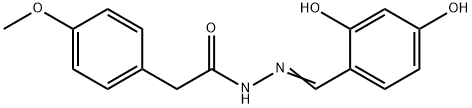 N'-(2,4-dihydroxybenzylidene)-2-(4-methoxyphenyl)acetohydrazide Struktur