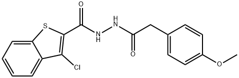 3-chloro-N'-[(4-methoxyphenyl)acetyl]-1-benzothiophene-2-carbohydrazide Struktur