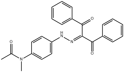 N-{4-[2-(1-benzoyl-2-oxo-2-phenylethylidene)hydrazino]phenyl}-N-methylacetamide Struktur