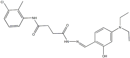 N-(3-chloro-2-methylphenyl)-4-{2-[4-(diethylamino)-2-hydroxybenzylidene]hydrazino}-4-oxobutanamide Struktur