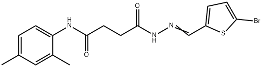 4-{2-[(5-bromo-2-thienyl)methylene]hydrazino}-N-(2,4-dimethylphenyl)-4-oxobutanamide Struktur