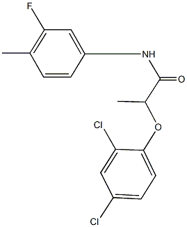 2-(2,4-dichlorophenoxy)-N-(3-fluoro-4-methylphenyl)propanamide Struktur