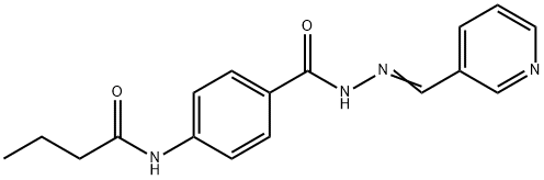 N-(4-{[2-(3-pyridinylmethylene)hydrazino]carbonyl}phenyl)butanamide Struktur