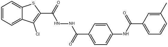 N-[4-({2-[(3-chloro-1-benzothien-2-yl)carbonyl]hydrazino}carbonyl)phenyl]-3-methylbenzamide Struktur